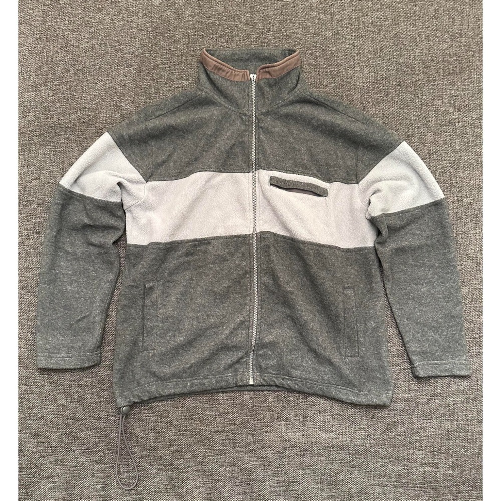 Prospirit Fleece‎ Jacket Men's Medium Gray Blue Polyester Long Sleeve Full Zip